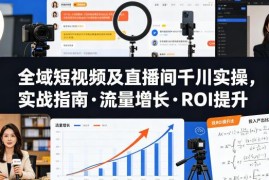 千川全域投放实操教程 短视频直播间流量增长及ROI提升技巧