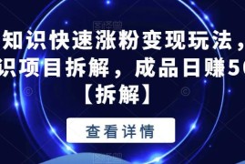 抖音冷知识账号快速涨粉变现玩法拆解 低门槛副业实操指南