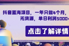 合法合规抖音节日专属无货源蓝海项目 年做4个月单日利润可达5000+