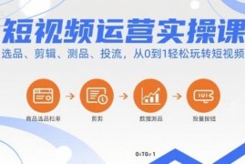 短视频运营从0到1实操课 覆盖选品剪辑测品投流全流程