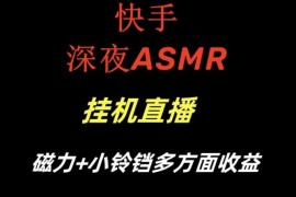 快手深夜ASMR挂机直播玩法教程 磁力小铃铛收益附工具素材