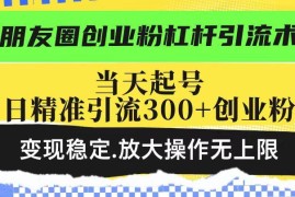 朋友圈创业粉杠杆引流实操教程 当日起号日引300+精准粉可放大
