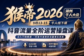 2026猴帝湖州千人线下课 抖音流量全阶运营配套资料汇总