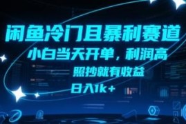 闲鱼冷门高盈利副业玩法揭秘 低门槛小白上手快当日可开单