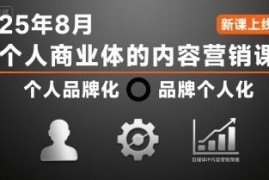 2025年8月个人商业体内容营销课 自媒体IP打造运营策略教程