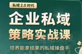 私域2.0企业策略实战课 全链路培养能落地拿结果的私域操盘手