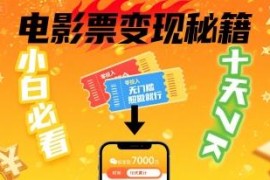 零投入无门槛电影票代售项目实操 小白正规操作十天可赚数千元