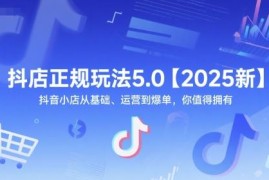 2025新版抖店5.0正规玩法 开店运营到爆单全流程实操教程