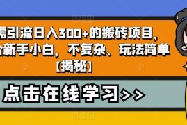 无需引流新手友好搬砖项目详解 按步骤操作可实现日入300+