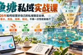 2026年渔塘私域实战课 掌握全链路运营方法实现稳定业绩增长
