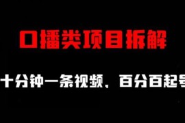 口播类短视频项目详细拆解 十分钟产出内容高效起号教程