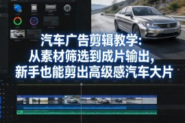 零基础汽车广告剪辑教程 从素材筛选到成片输出全步骤讲解