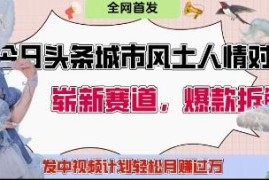 今日头条城市人文对比赛道玩法 做中视频可轻松月入过万