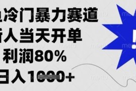 闲鱼冷门高收益运营项目分享 新人低门槛上手可快速开单盈利
