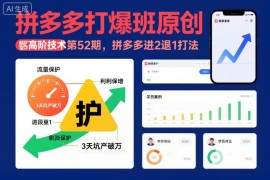 拼多多打爆班第52期干货 进2退1高阶运营打法实操详解