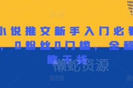 小说推文新手入门实操指南 0粉丝0门槛操作步骤全解析