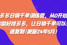 2025年6月更新拼多多运营课程 从0打造可复制日销千单店铺