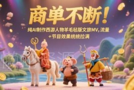 AI制作西游人物羊毛毡版文旅MV 高流量商单玩法实操分享