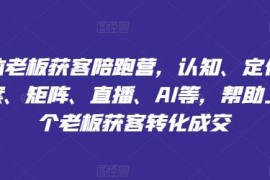 2024实体老板获客陪跑营 从定位到AI全链路引流转化实操教程