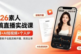 2026素人读稿直播实战课 零基础学AI短视频及IP打造高效出单