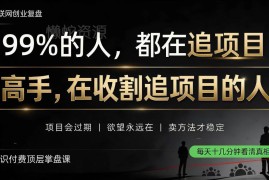 普通人知识付费卖项目实操教程 从干活者转为收钱者全路径