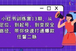 2024小红书训练营13期 从定位起号到变现全路径实操教程