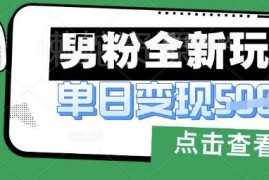 2025男粉变现项目实操教程 小白低门槛易上手可月入过万