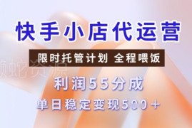快手小店代运营3.0模式详解 零门槛合作收益五五分成玩法揭秘
