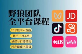 野狼团队2026新版全平台短视频带货教学 AI带货实操入门课程