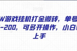 WOW游戏挂机打金搬砖实操教程 单号日入150-200小白可轻松上手