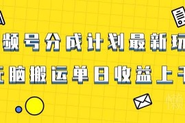视频号最新爆火赛道搬运玩法 3分钟做内容过原创可单日收益上千