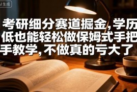 考研细分赛道掘金副业实操教学 低门槛可上手单日收益可达千元