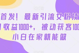 2024稳定女粉引流实操方法 小白可上手的居家获客变现教程