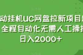 UC网盘全自动挂机拉新项目玩法 零人工操作实操教程全解析