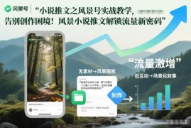 风景号小说推文实战教程 零基础快速突破创作流量瓶颈