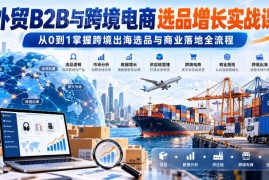 外贸B2B与跨境电商选品实战课 从0到1掌握出海落地全流程