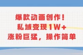 爆款动画短视频创作教程 手机可操作私域变现涨粉攻略