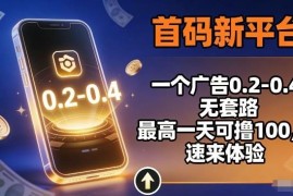 2024首码看广告赚收益新平台 单广告0.2-0.4元无套路提现秒到