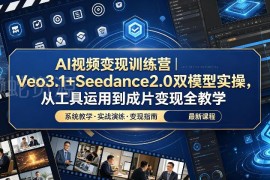 AI视频变现训练营 Veo3.1+Seedance2.0双模型实操全流程教学