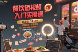 餐饮短视频入门实操课 同城引流打爆单店运营全流程教程