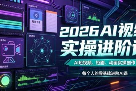 2026零基础AI视频进阶实操课 短剧动画短视频创作教程（更新0825）