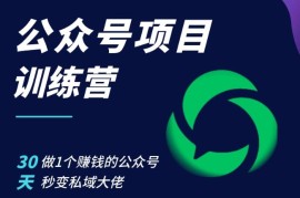 30天公众号实操训练营 零基础打造可变现私域赚钱公众号