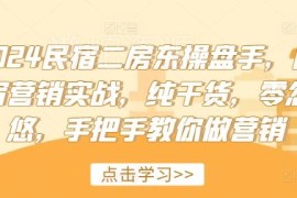 2024民宿二房东操盘手实战教程 手把手教你民宿运营营销方法