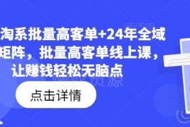 2023-2024淘系批量高客单玩法 全域电商矩阵店群运营实操课程