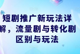2024短剧推广新玩法拆解 流量剧与转化剧区别及实操指南
