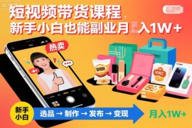 零基础短视频带货实操教程 新手入门副业增收全流程课程