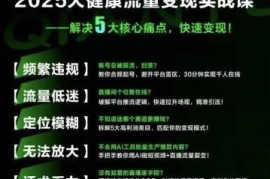 2025大健康全域流量增长8.0线下课 类目突围模式迭代实操教程