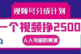 2024视频号分成计划完整实操攻略 单条视频最高可赚2500+人人可做