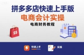 拼多多店铺电商会计实操教程 财务报表编制全流程教学