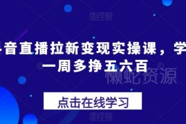 抖音直播拉新变现实操课 新手可落地的副业增收方法教学